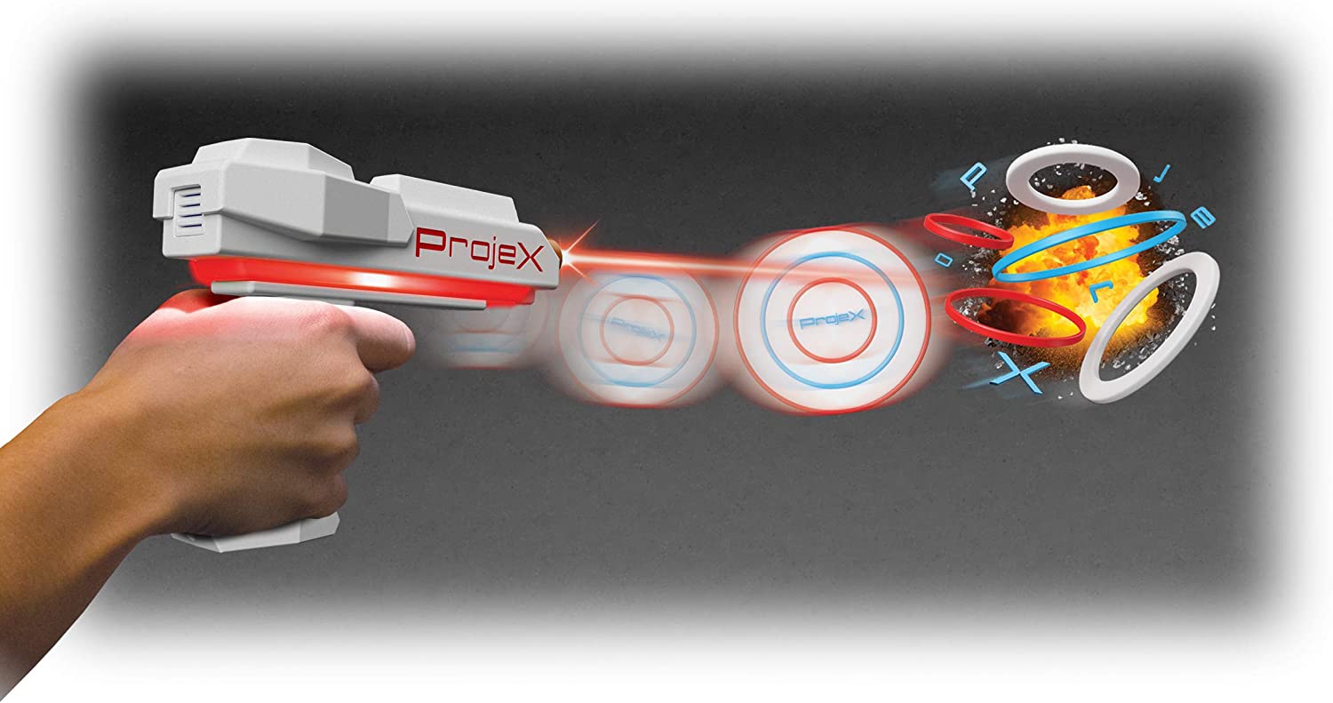 NSI PROJEX Image Projecting Arcade Game - Laser Shooter with 2 Guns & 3 Animations | Solo, Co-op or Head-to-Head Multiplayer | Fun Indoor Entertainment for Kids Ages 6+ | Perfect for Family Game Nights & Birthday Parties