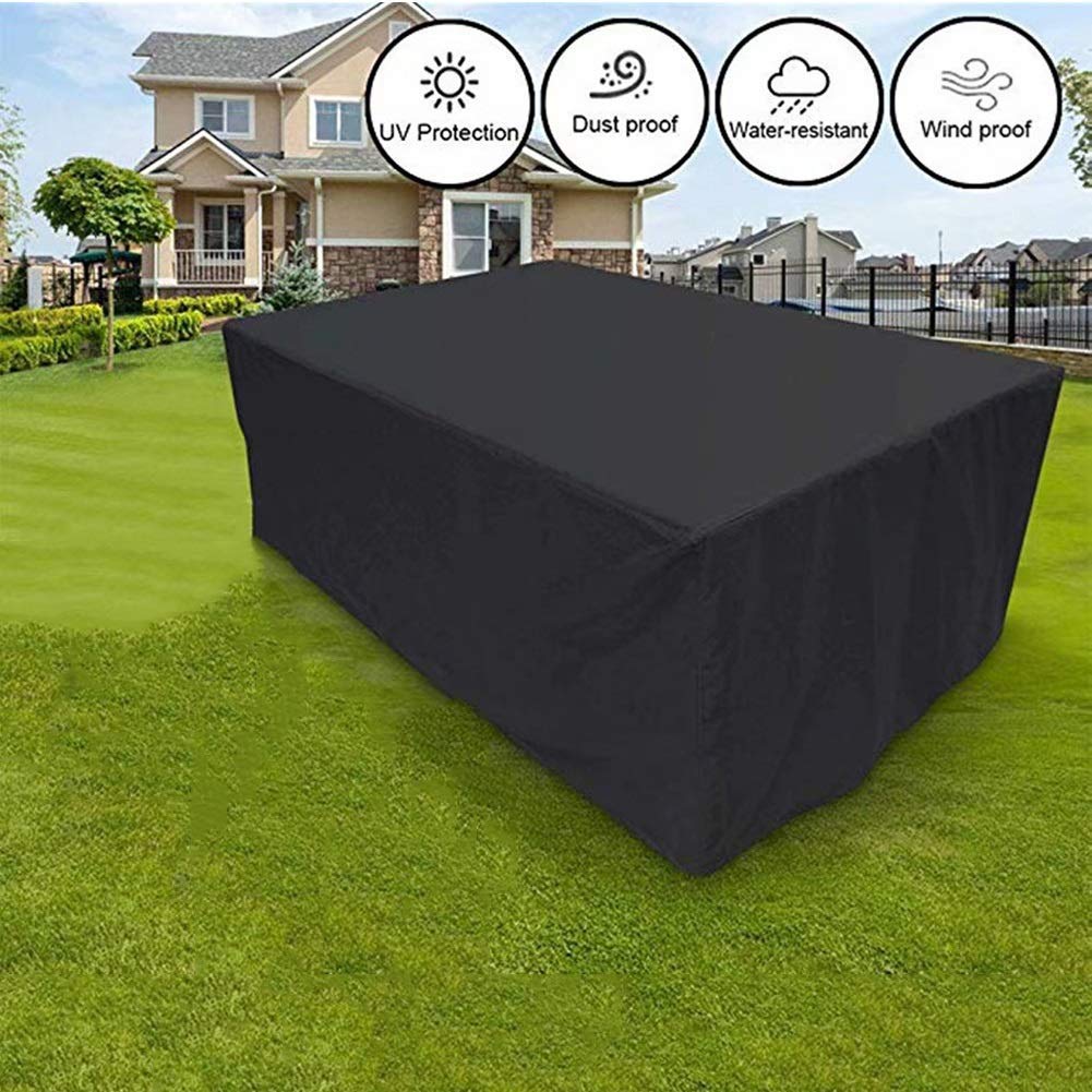 Heavy Duty 420D Waterproof Outdoor Furniture Covers for Patio, Garden, Balcony - 120x120x74cm Storage Protector for Lawn Tables and Chairs Set | All-Weather Protection Against Rain, Dust & UV Rays | Perfect for Backyard, Deck & Outdoor Dining Areas