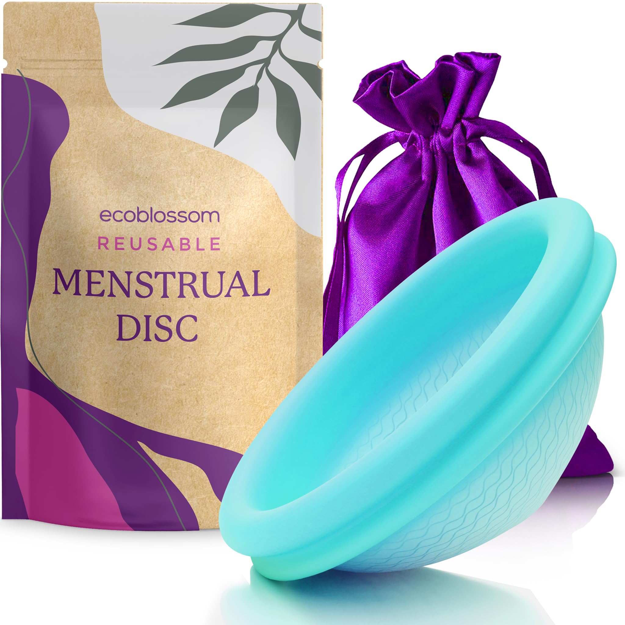 Eco-Friendly Reusable Menstrual Disc for Women - Soft & Comfortable Period Cup, Small Size (Pack of 1) in Cyan Blue | Leak-Proof & Odor-Free Design for Active Lifestyles, Travel & Overnight Protection