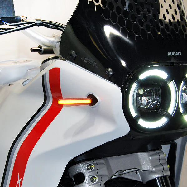 Ducati DesertX Front Turn Signals LED Lights for 2022-Present Models - High Visibility Motorcycle Indicators for Off-Road & Street Riding