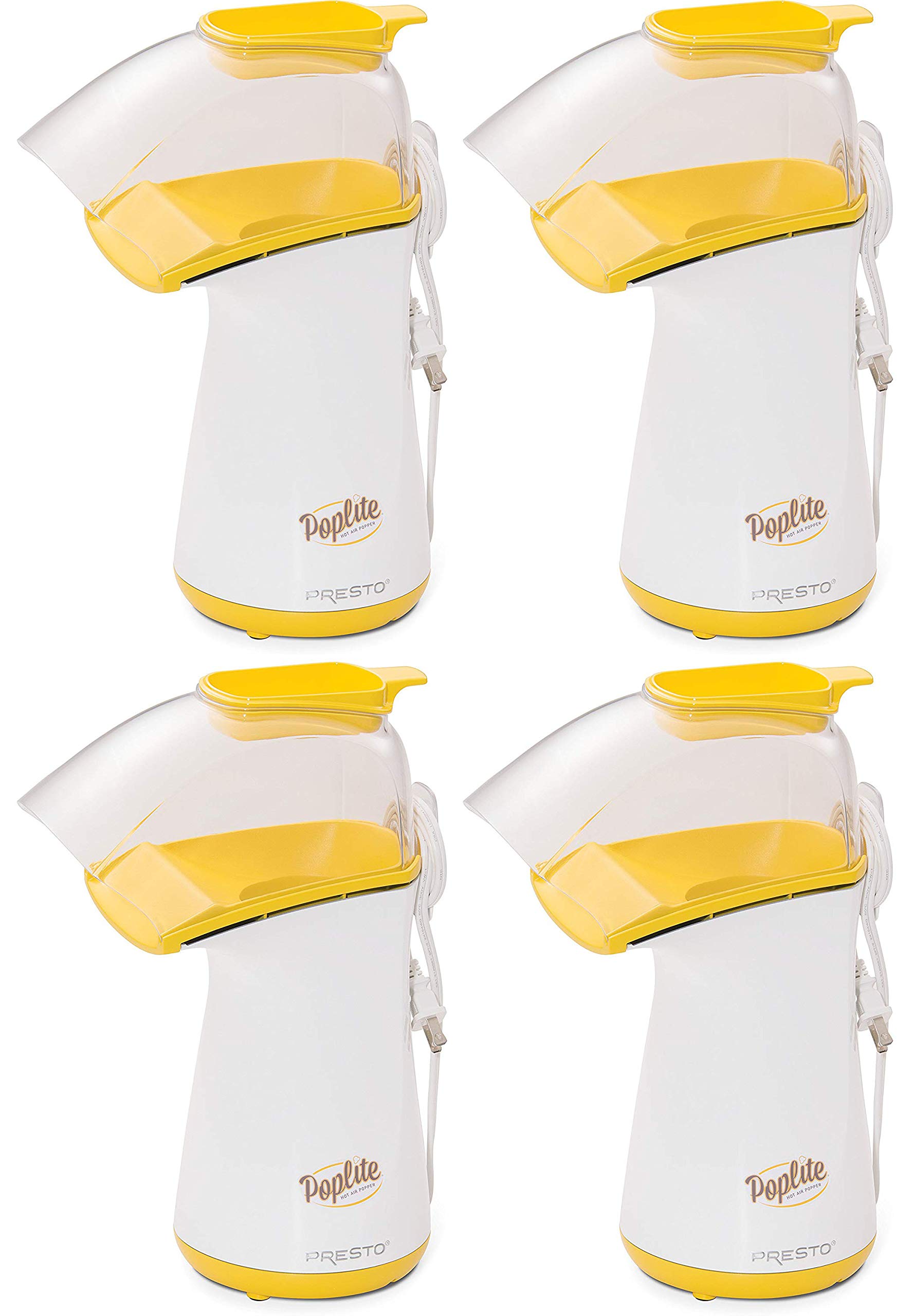 Presto 04820 PopLite Hot Air Popcorn Maker - Yellow (4-Unit) - Healthy Snack Machine for Home, Movie Nights & Parties