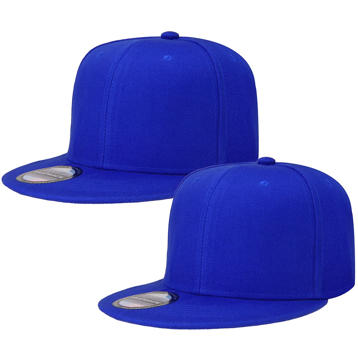 Falari 2-Pack Classic Snapback Hats - Adjustable Flat Bill Blank Solid Color Baseball Caps for Men & Women | Hip Hop Streetwear Style for Casual Outfits, Sports & Outdoor Activities