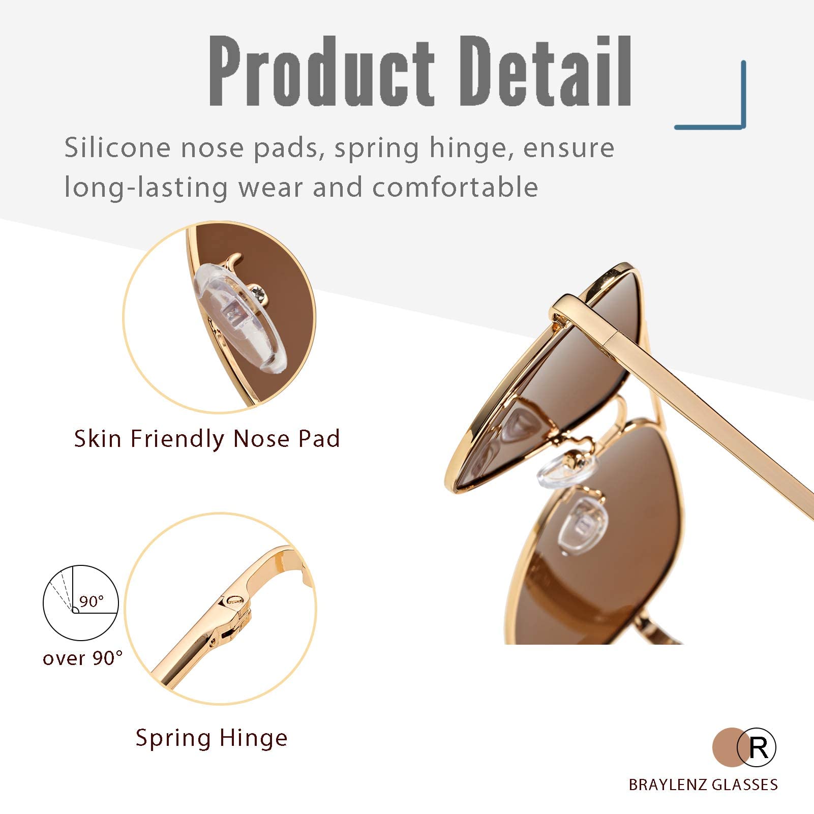 Polarized Aviator Sunglasses for Men & Women - 100% UV Protection Classic Pilot Shades with Spring Hinge - Perfect for Driving, Outdoor Sports & Fashion Accessories