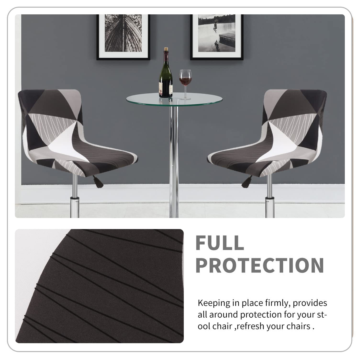 Deisy Dee Bar Stool Covers 2-Pack for Dining & Kitchen