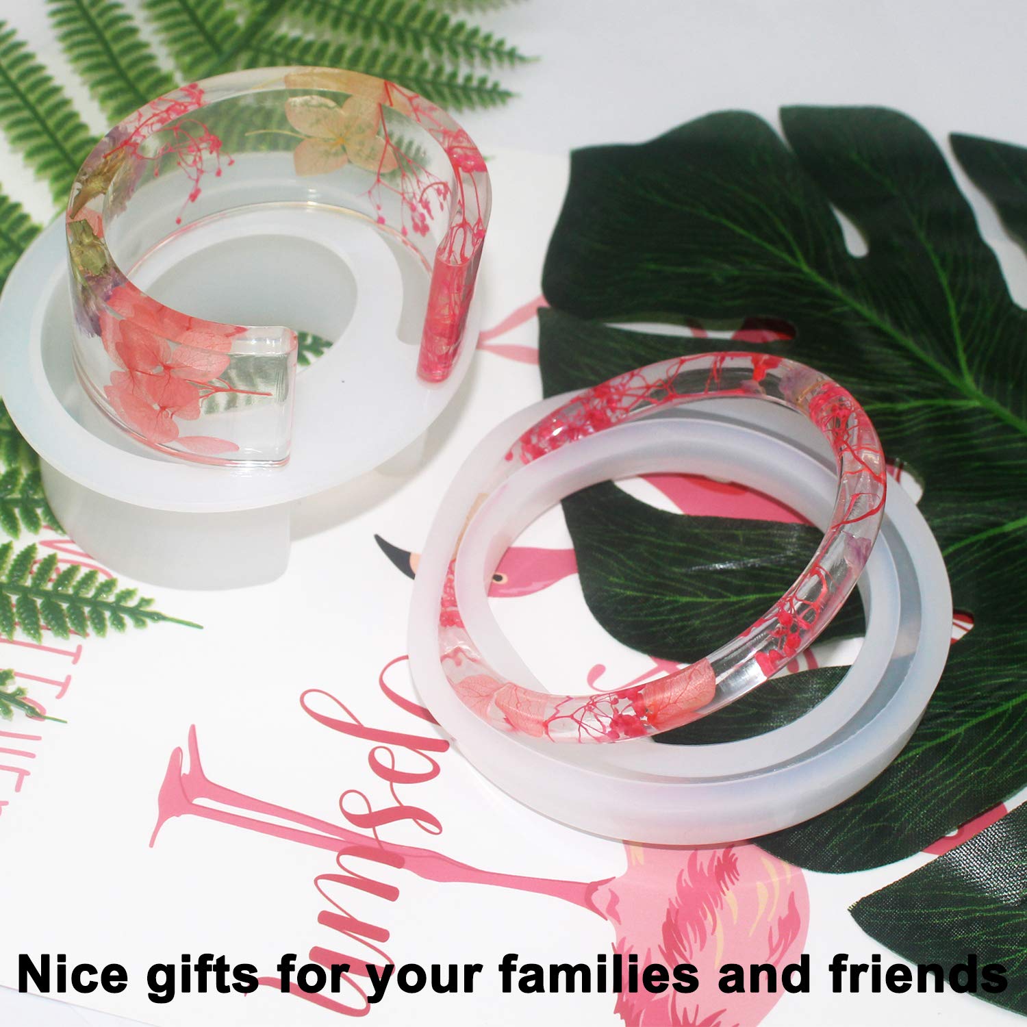 6-Piece Large Resin Casting Molds Set - Bracelet & Bangle Jewelry Making Kit with Open Cuff C Font Design - Perfect for DIY Handmade Jewelry, Craft Projects & Gift Making