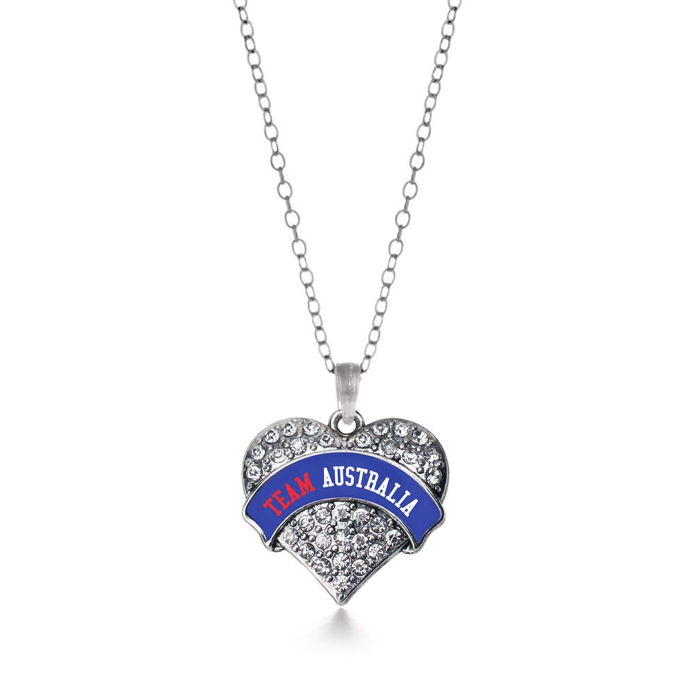 Inspired Silver - 18 Inch Sterling Silver Pave Heart Charm Necklace with Cubic Zirconia | Elegant Dainty Jewelry for Women | Perfect for Valentine's Day, Anniversary & Romantic Gifts