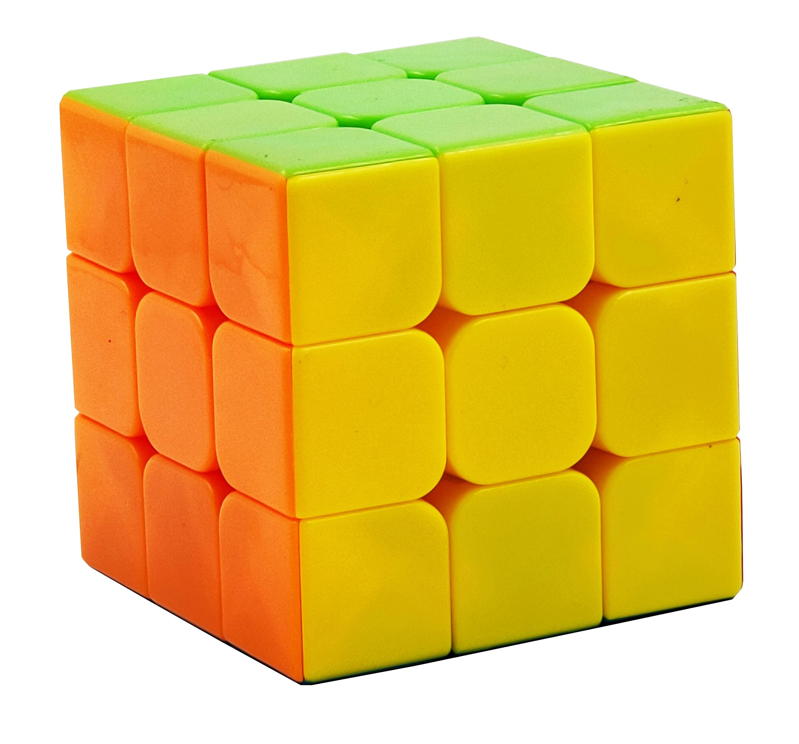 Dvaya 3x3x3 Stickerless Speed Cube - Smooth Fast Turning Magic Puzzle Cube for Kids & Adults - Perfect for Beginners, Competitions & Stress Relief (Multicolor)