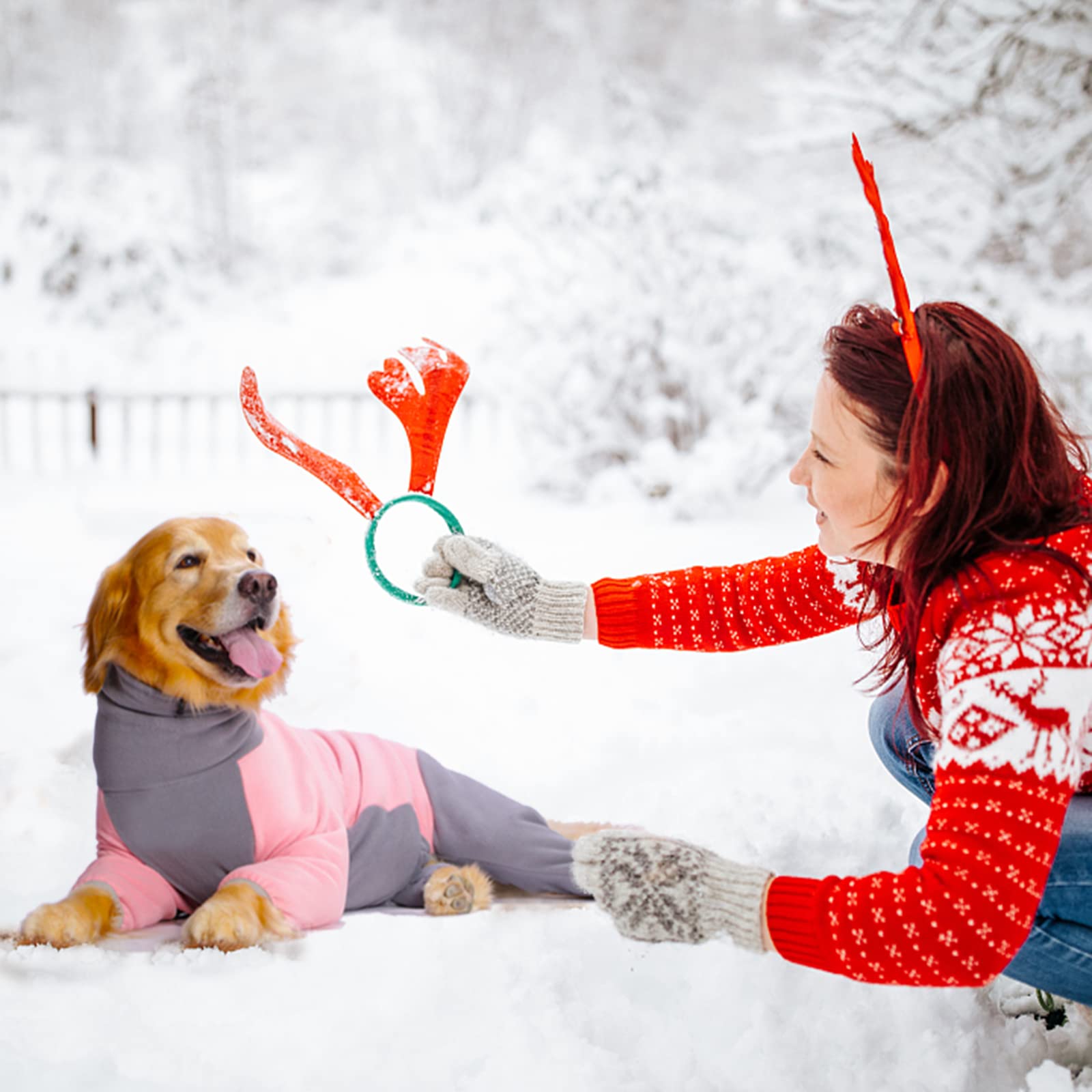 Warm Fleece Dog Winter Coat with High Collar - Windproof Full Body Snowsuit for Large & Medium Dogs | X-Large Pink Dog Sweater for Cold Weather | Perfect for Winter Walks & Outdoor Adventures