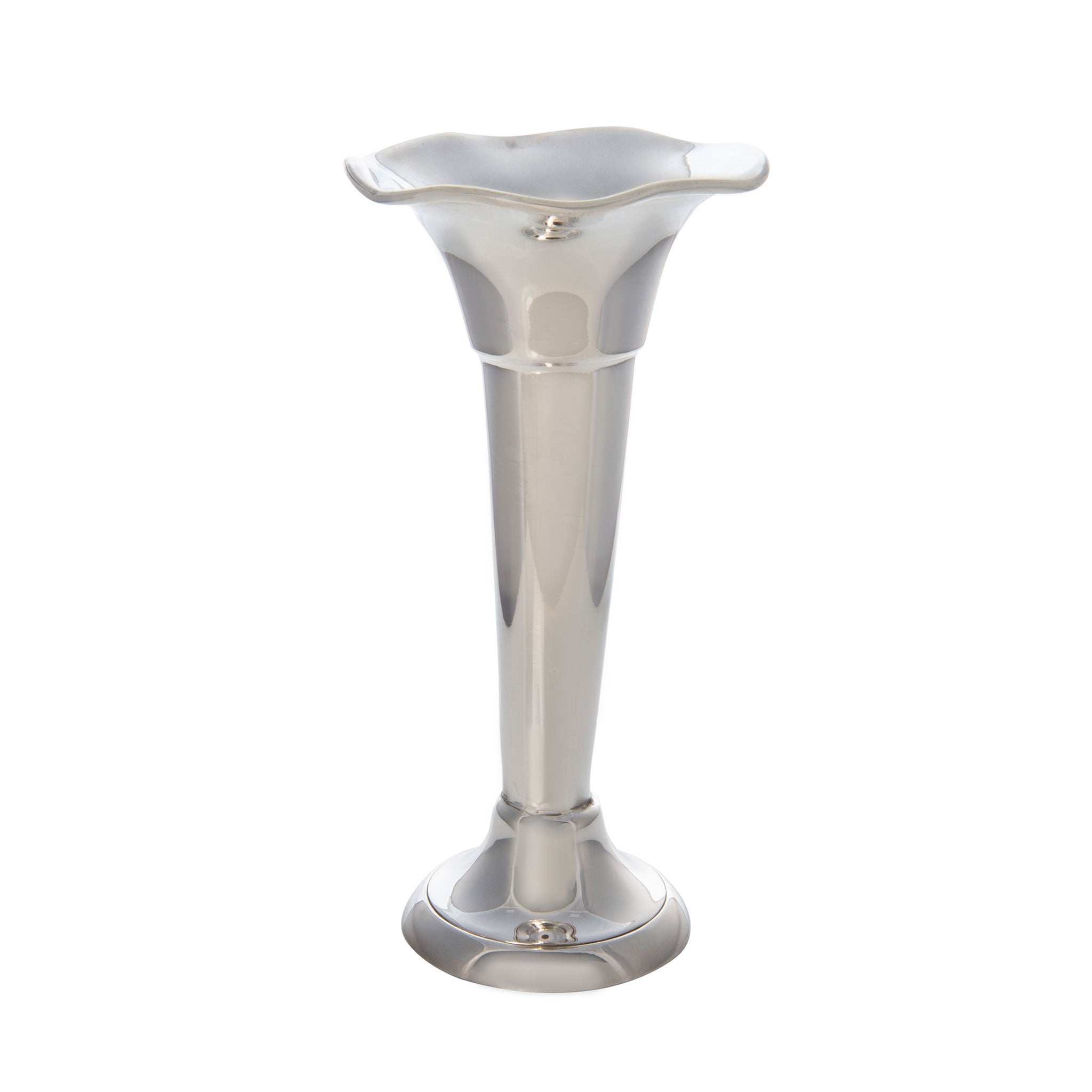 Elegant Silver Plated Wavy Trumpet Vase - Vintage Home Decor for Wedding Centerpieces, Tabletop Display & Floral Arrangements
