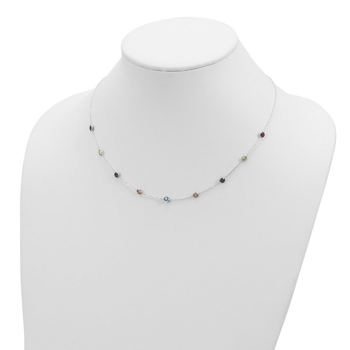 925 Sterling Silver Cubic Zirconia Necklace for Women - 18