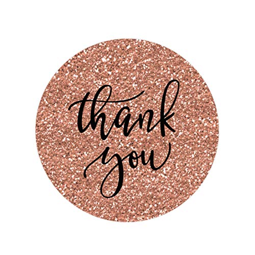Rose Gold Claire Glitter Background Script Label