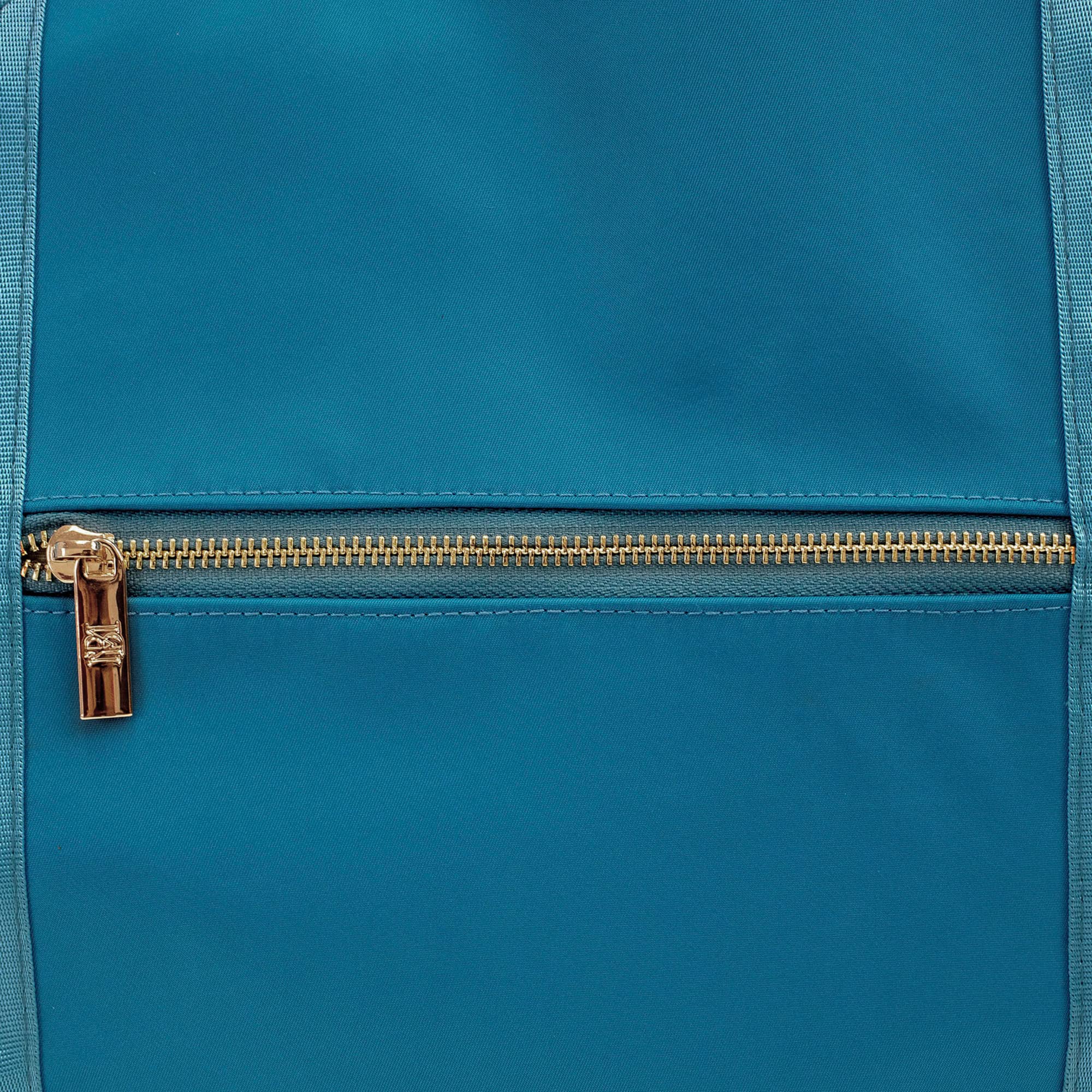 Badgley Mischka Nylon Weekender Travel Tote Bag - Lightweight Packable Carry-On Duffel for Women | Perfect for Weekend Getaways, Business Trips & Airplane Travel (Aqua Blue)