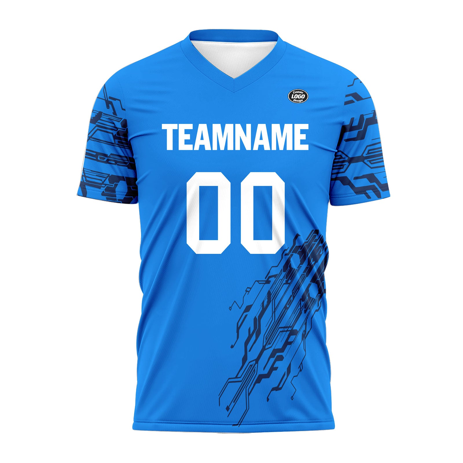 Custom Blue Soccer Jersey Set - Personalized Team Uniforms with Name & Number Printing - Perfect for Matches, Training & Fan Gear