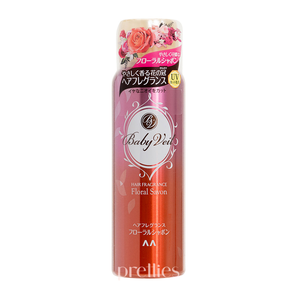 Mandom Baby Veil Hair Fragrance 80g - Floral Savon Red Scent | Lightweight Hair Mist for Soft & Shiny Hair | Perfect for Daily Use, Special Occasions & Travel