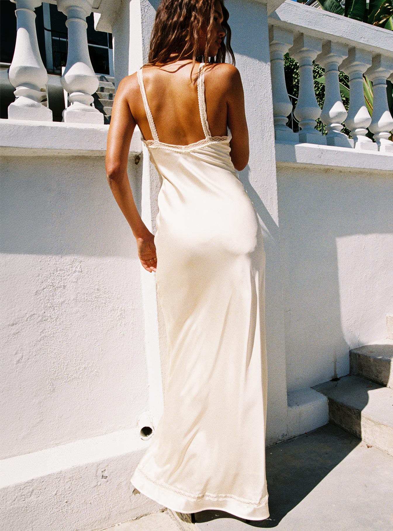 Aphrodyte Elegant Lace Maxi Dress in Cream - Perfect for Weddings, Parties & Summer Vacations