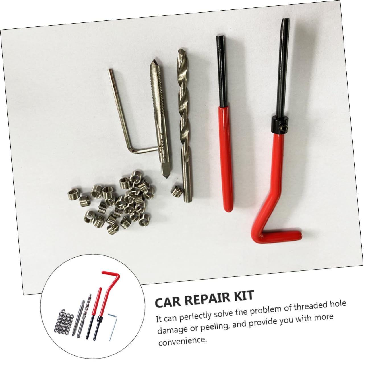 30-Piece Thread Repair Tool Set - High-Quality Alloy Car Repair Kit for Damaged Bolts & Nuts | Perfect for Automotive, Motorcycle & DIY Home Repairs