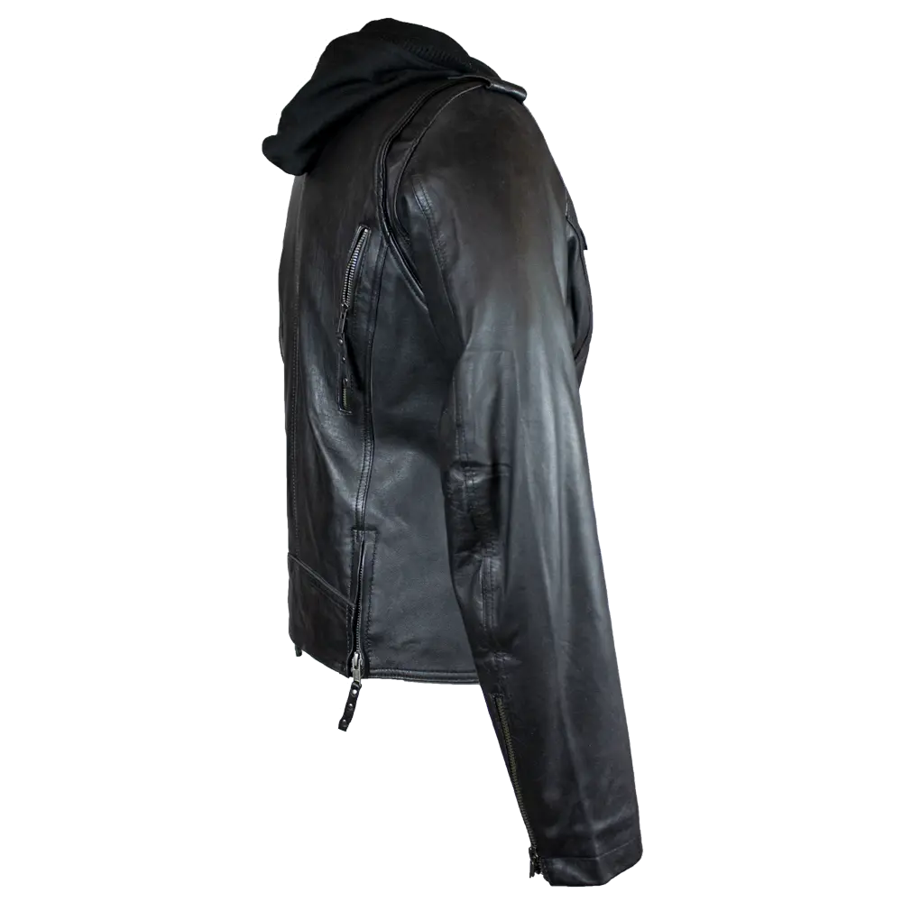 Open Road Women's Hooded Classic Leather Motorcycle Jacket - Stylish Biker Jacket for Riding & Casual Wear - Perfect for Motorcycle Enthusiasts & Fashion Lovers