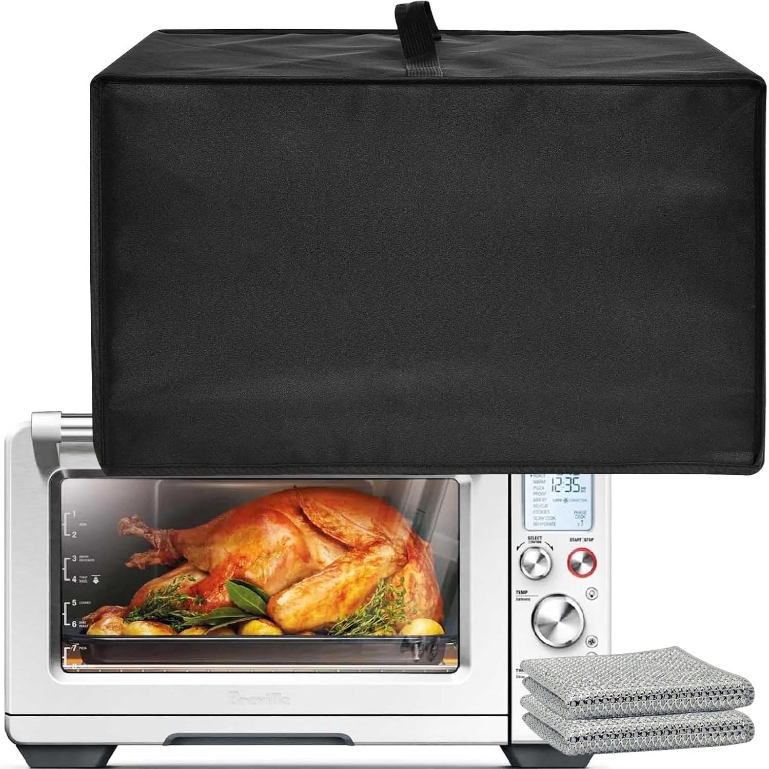 Heat-Resistant Waterproof Dust-Proof Toaster Oven Air Fryer Cover - Compatible with Breville Smart Oven Air Fryer Pro BOV900BSS & Nuwave Bravo - Perfect for Kitchen Countertop Protection & Appliance Maintenance