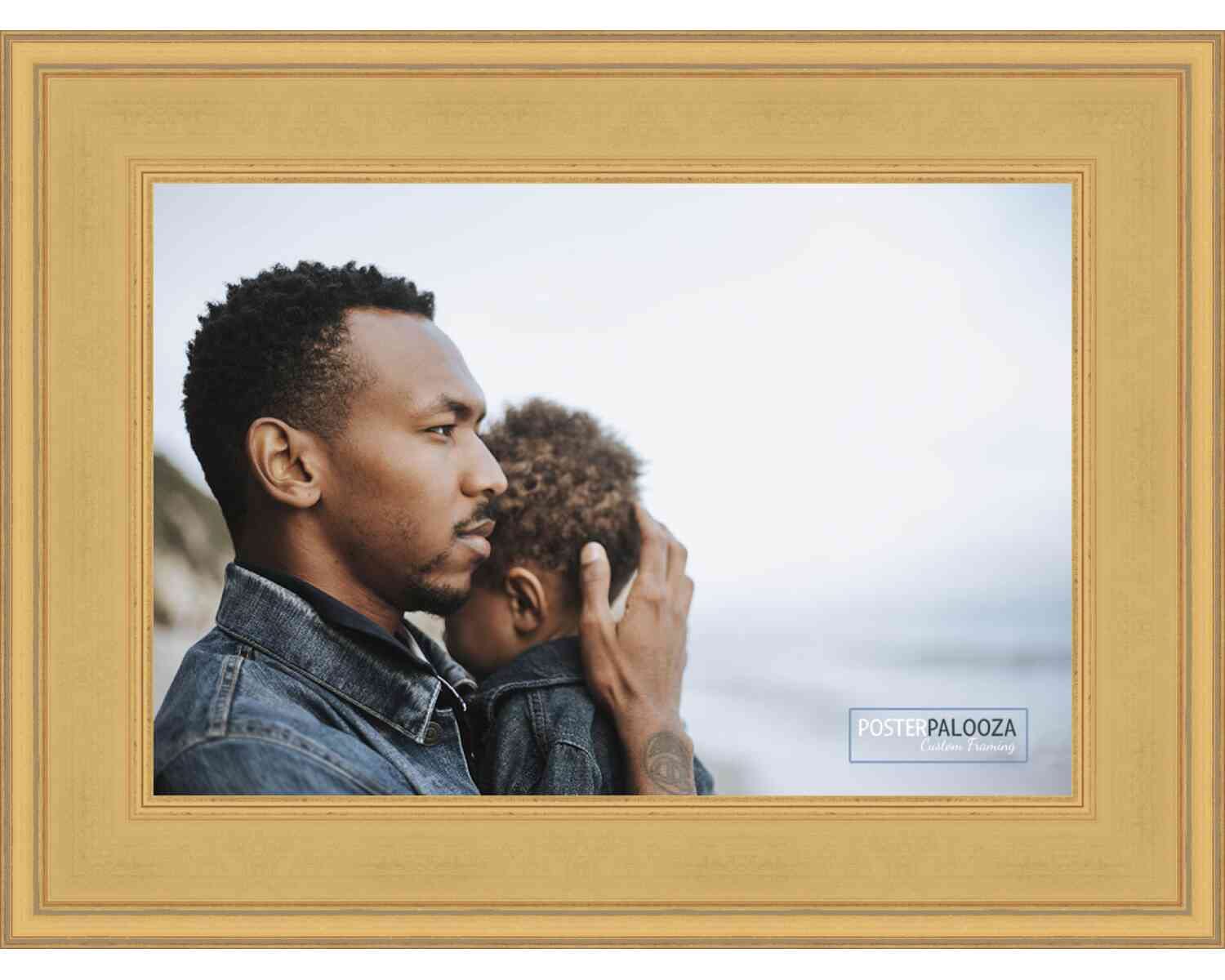 17x24 Inch Modern Gold Wood Picture Frame - UV Protective Acrylic, Foam Board Back & Hanging Kit Included - Perfect for Wall Art, Photos & Home Decor Display