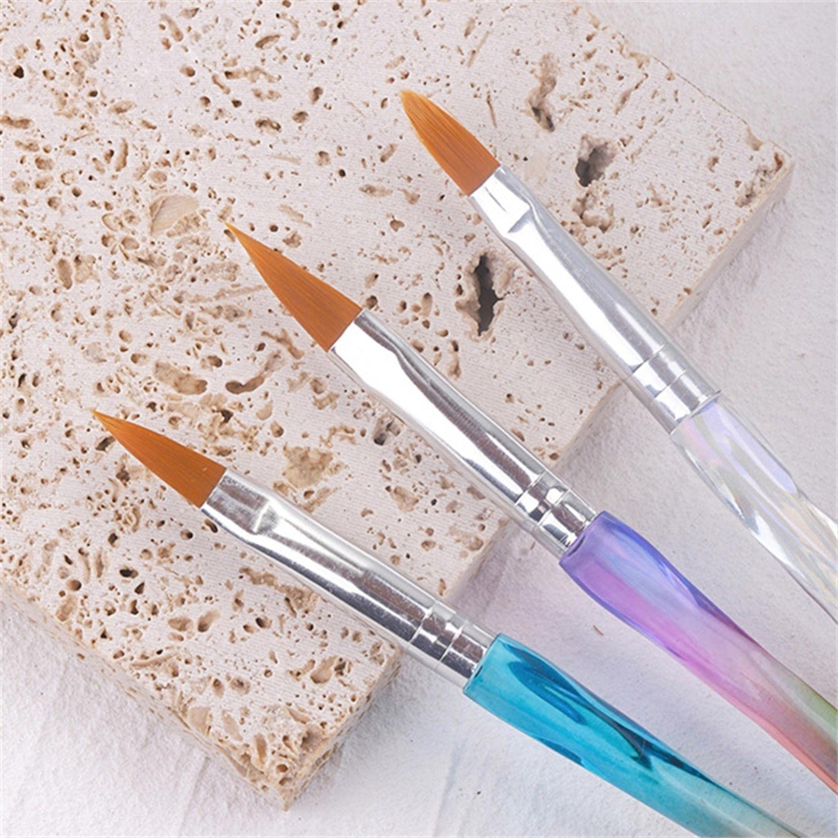 3Pcs Christmas Nail Brushes Set - Single Head Liner Brush, Dotting Pen & Point Drill for DIY Nail Art Designs | Perfect for Holiday Manicures, Nail Salons & Home Nail Care