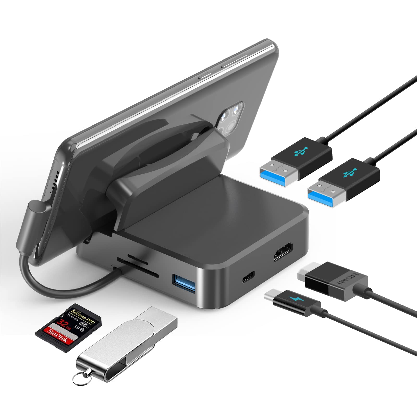 Samsung DeX 4K HDMI Docking Station - USB C Hub for Smartphone & Laptop - Compatible with Samsung, Huawei, MacBook, Dell, HP (2022) - Perfect for Home Office, Gaming & Video Streaming