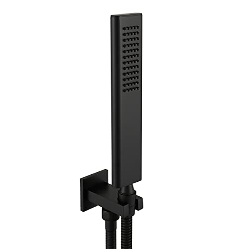 Black shower set with fixed holder