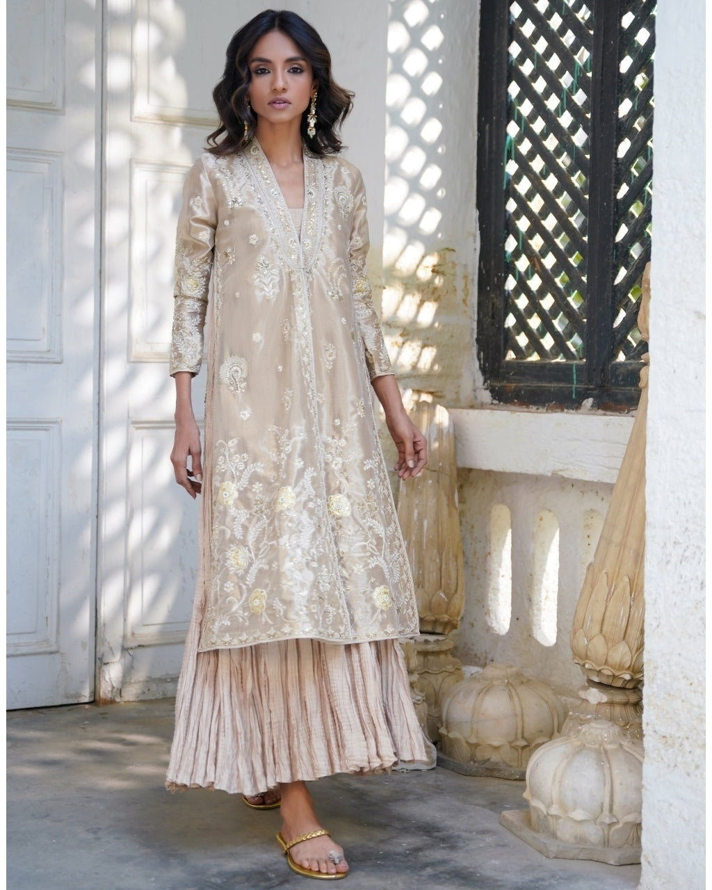 Stylish Anam Crushed Anarkali and Jacket Set for Women | Elegant Ethnic Outfit | Perfect for Weddings, Parties & Festive Occasions
