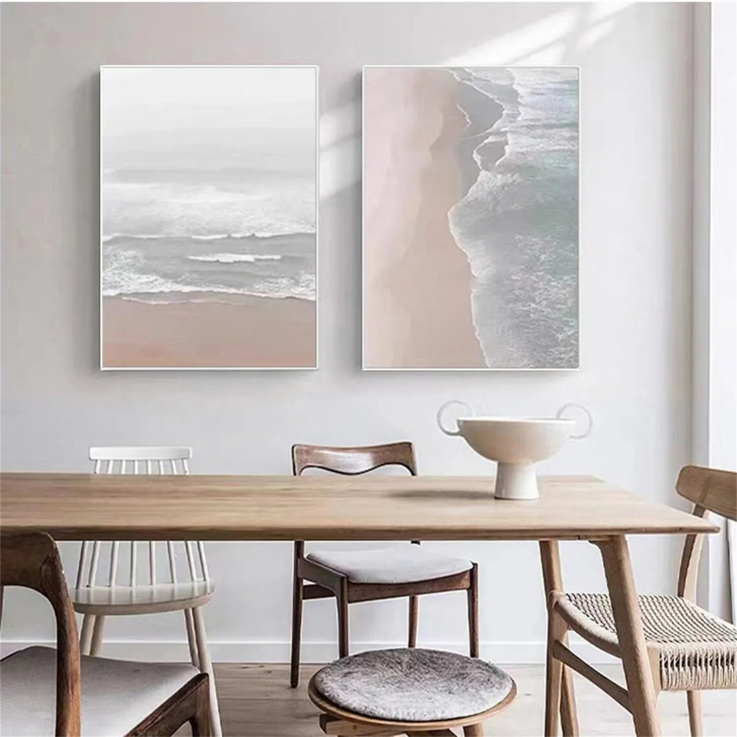 Ocean and Sky Wall Art Set of 2 - Modern Coastal Paintings for Home & Office Decor | Perfect for Living Room, Bedroom or Beach House
