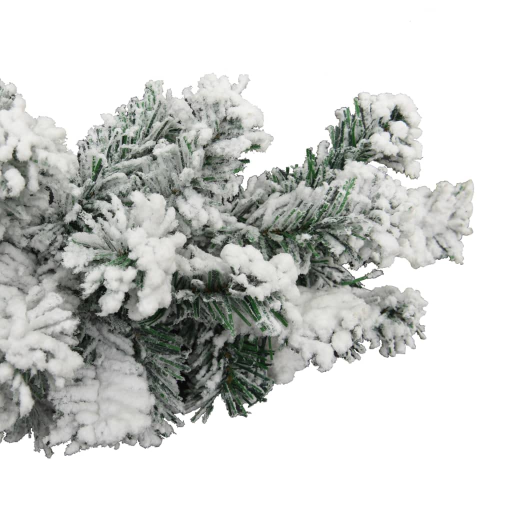 CHARMMA Christmas Garland Flocked Snow Green - 33 ft Artificial Xmas Holiday Garland for Indoor & Outdoor Decorations | Perfect for Fireplace, Staircase, and Christmas Tree Decor
