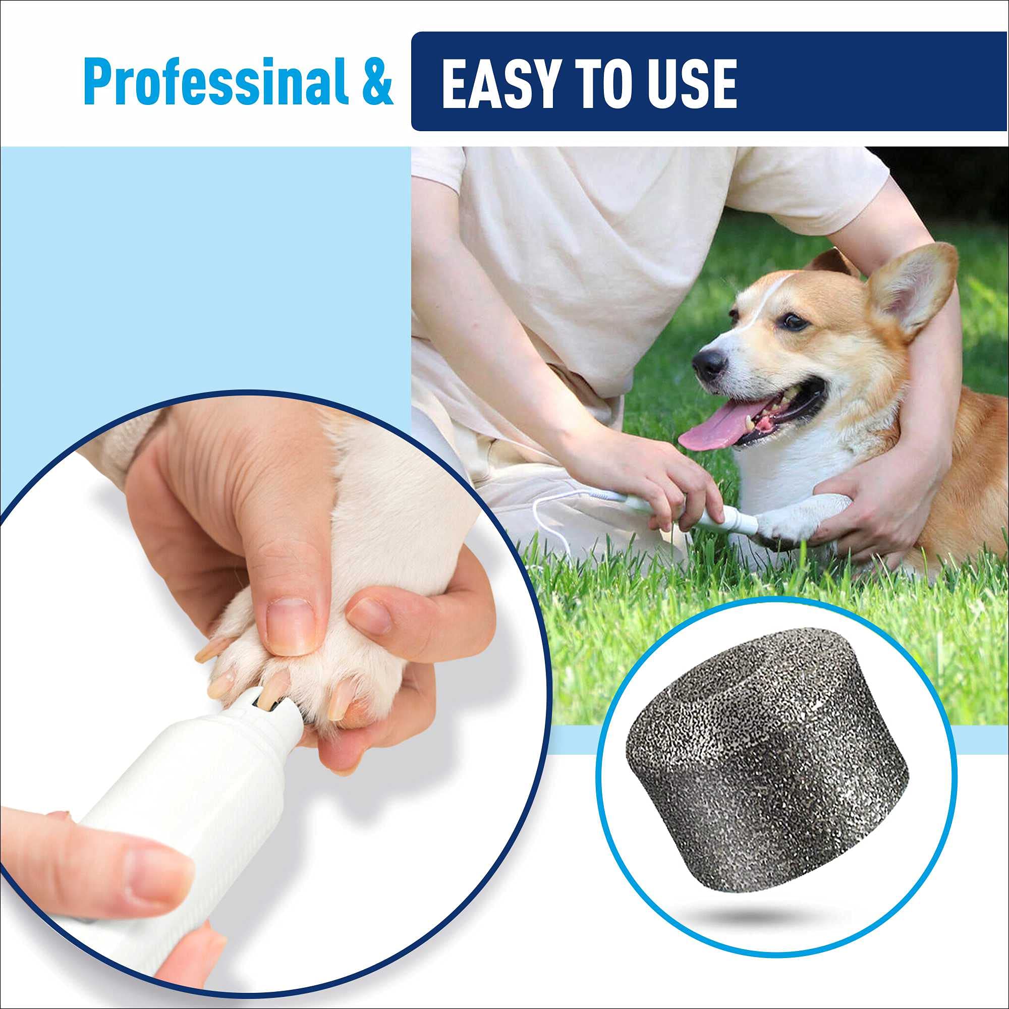 Professional Dog Nail Grinder Replacement Heads - 2 Pack Diamond Tip Grinding Wheels for Pet Paws & Claws | Safe & Durable Nail Care Accessories | Perfect for Small & Medium Dogs at Home Grooming