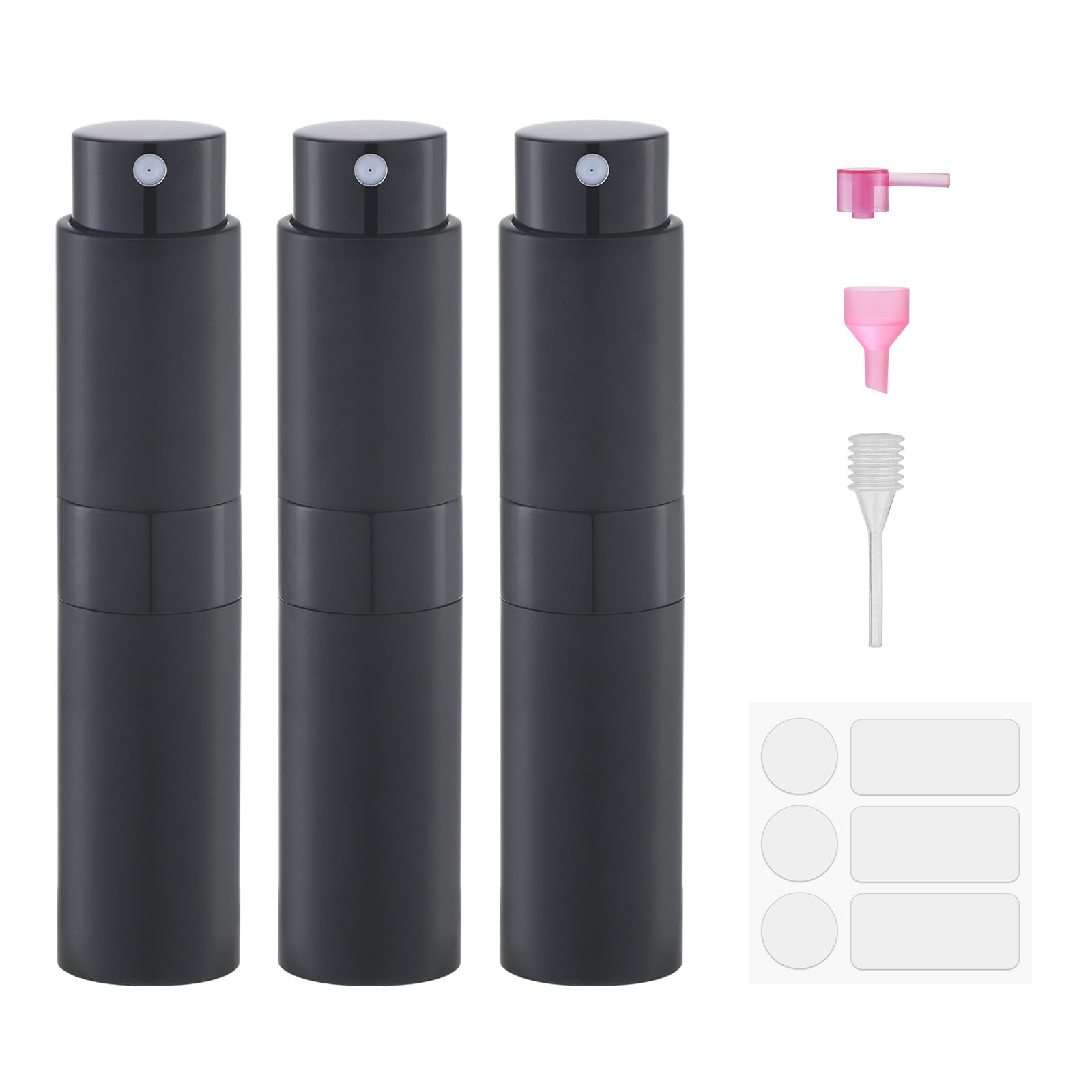 Refillable Perfume Atomizer Travel Bottle - Portable Cologne Sprayer for Men & Women - 8ml Mini Empty Spray Bottle (Black) - Perfect for Gym, Travel & On-the-Go Fragrance Touch Ups