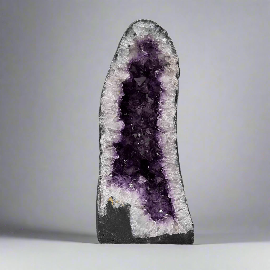 Natural Amethyst Geode Cathedral from Brazil - 19 to 42 lbs Raw Crystal Cluster for Home Decor, Meditation & Healing | Spiritual Gift & Feng Shui Crystal