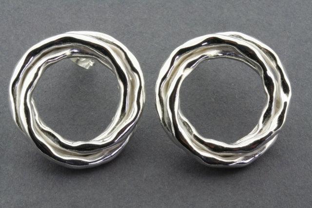 Premium Double Battered Tubular Stud Earrings for Women - Trendy Punk Gothic Jewelry for Parties, Concerts & Everyday Wear