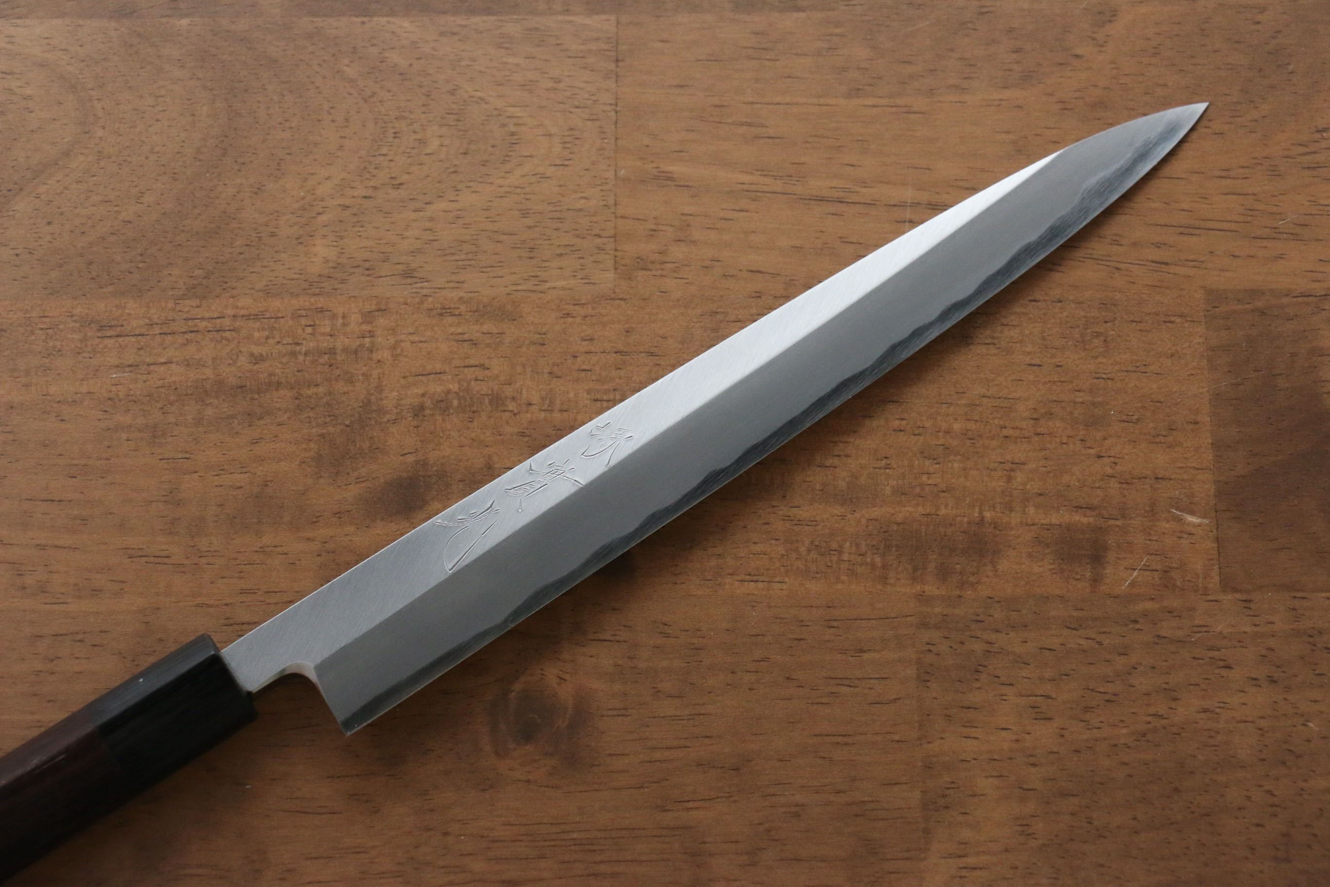 Premium Jikko White Steel No.2 Yanagiba Sushi Knife 240mm with Ebony Handle - Perfect for Sushi Chefs & Japanese Cuisine Lovers