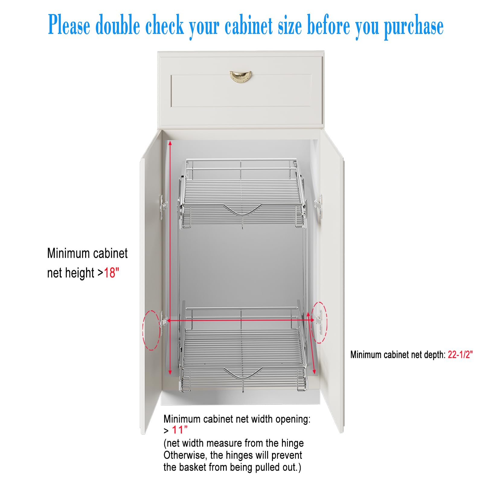 2-Tier Pull-Out Cabinet Organizer - 11