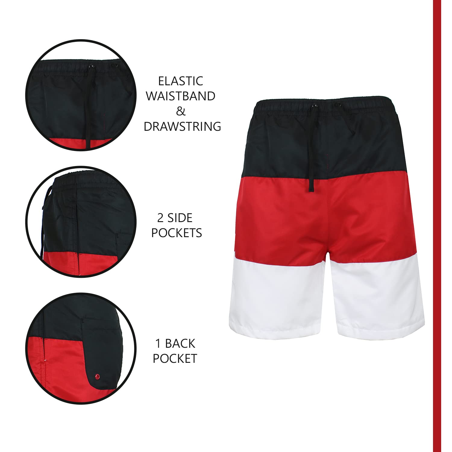 Harvic Men's Active Performance Running Shorts - Quick Dry Mesh Lined Workout Shorts with Pockets for Gym, Jogging & Outdoor Sports