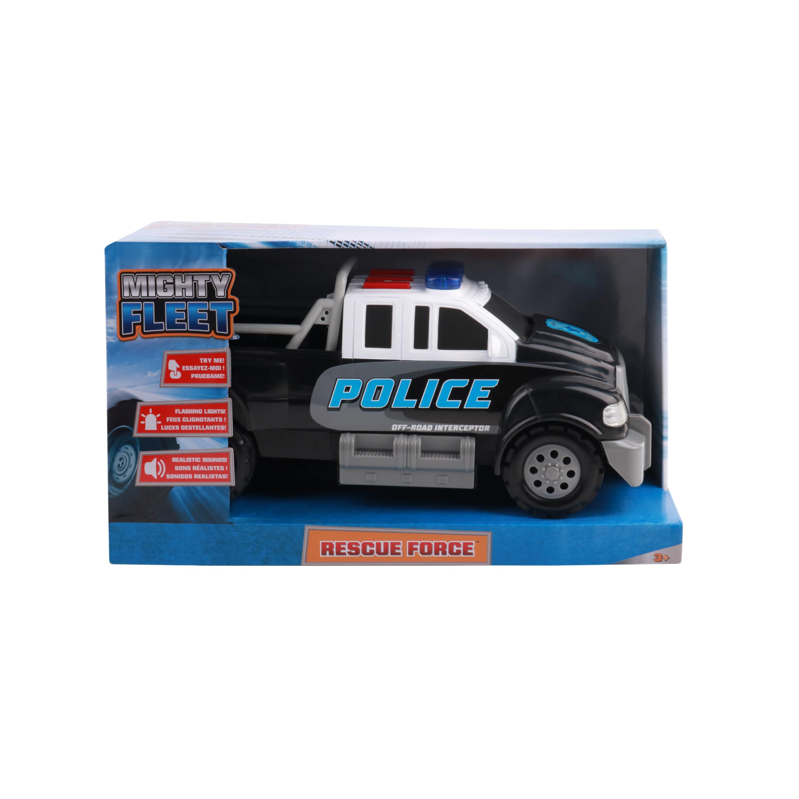 Rescue Force 12-Inch Police Pickup Truck Toy with Realistic Lights & Sounds | Durable Construction | Batteries Included | for Kids Ages 3+ | Perfect for Pretend Play & Emergency Rescue Role-Playing