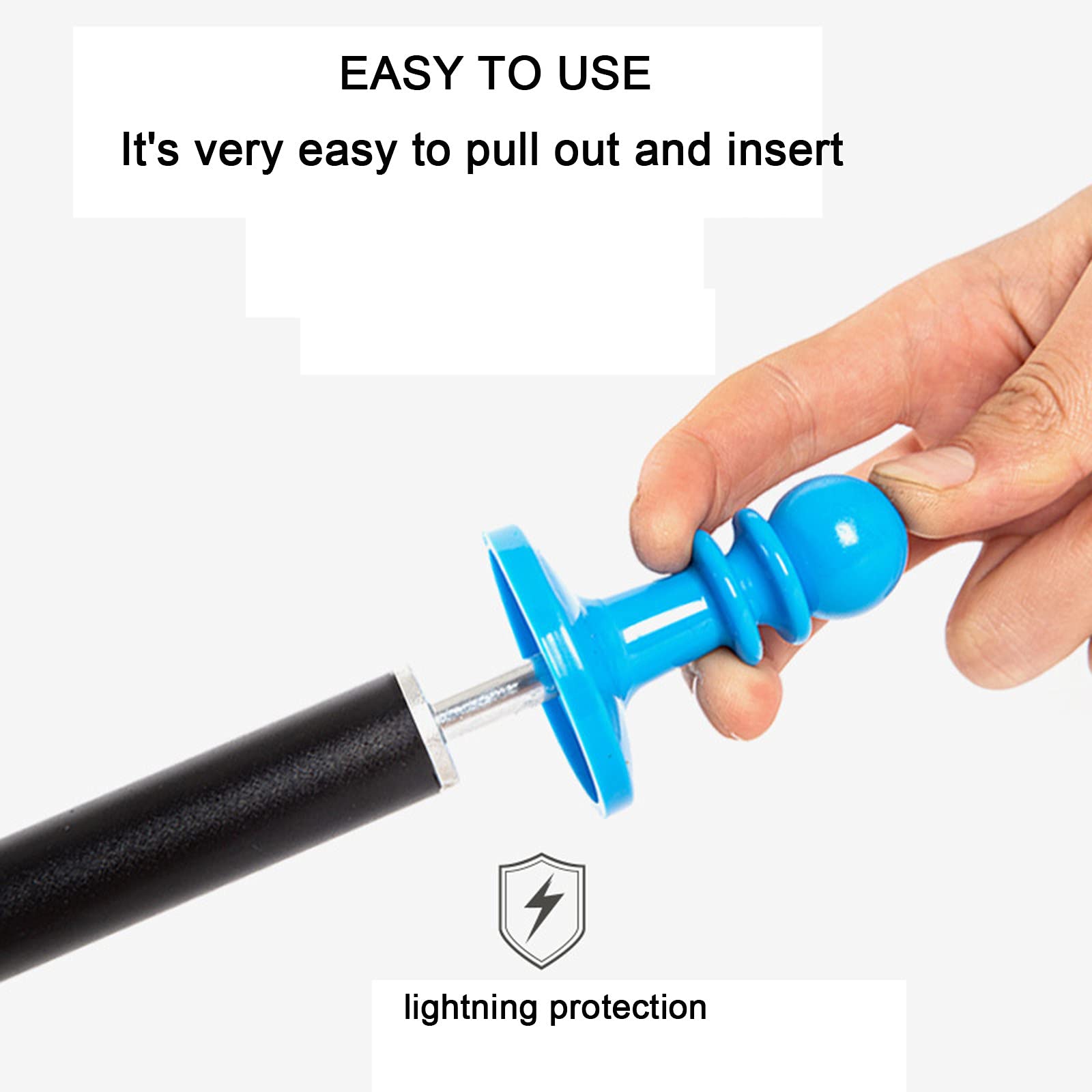 4 Pack Insulated Tent Pole Toppers for Camping & Hiking - Lightning Protection, Durable White Pole Caps for Backpacking Tents - Perfect for Outdoor Adventures & Stormy Weather Protection