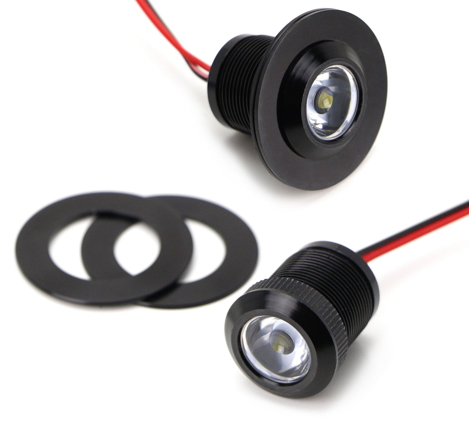 20mm Amber 3W LED Projector Lens Flush/Surface Mount Bolt Lights for Cars - Durable Waterproof Fog Lights for Off-Road Trucks, Motorcycles & Emergency Vehicles