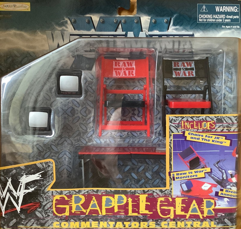1998 WWF Jakks Pacific Grapple Gear Series 1: Commentator's Central - Vintage Wrestling Action Figure Collectible for Display & Play - Perfect for WWE Fans, Collectors, and Nostalgic Wrestling Memorabilia Enthusiasts