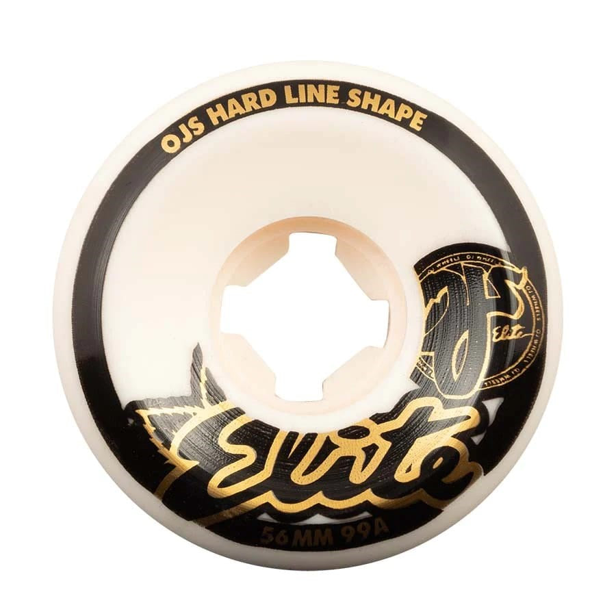 OJ Wheels 56mm 99A Elite Hardline Skateboard Wheels - High Performance Urethane Wheels for Street Skating, Park Riding & Aggressive Tricks