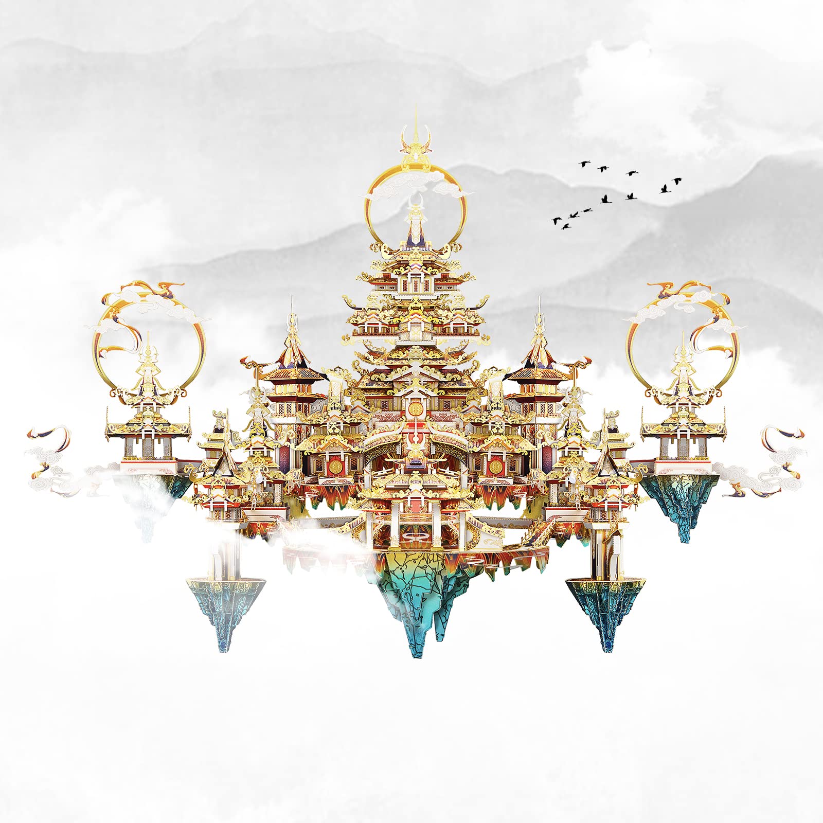 Piececool 3D Metal Puzzle Kits - LINGXIAO Palace DIY Model Building Set for Adults, Brain Teaser Construction Toy | Perfect Gift for Men, Women & Family | Home Decor, Office Display & Stress Relief Activity
