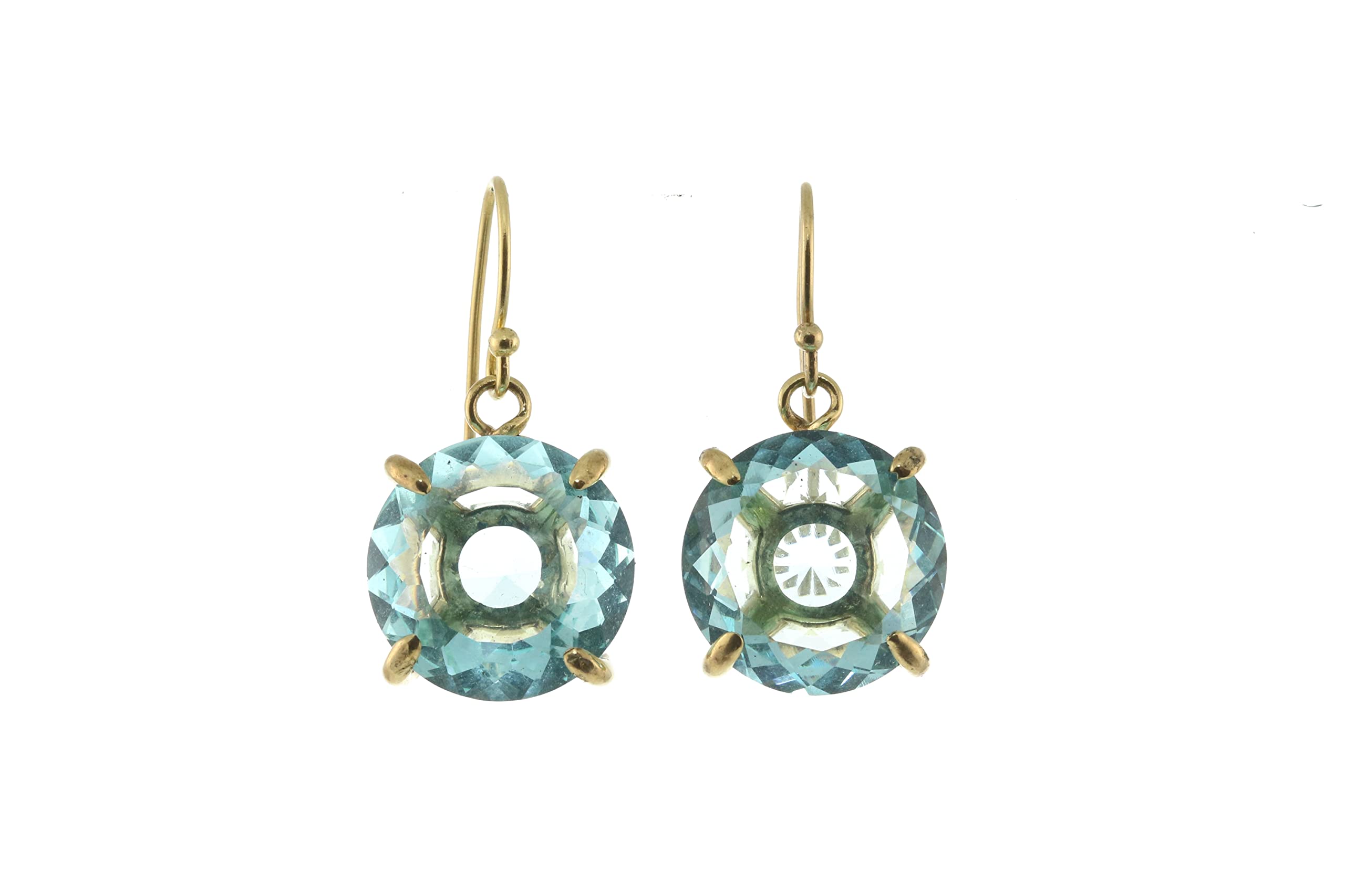 14k Gold Blue Topaz Dangling Earrings for Women - Elegant Anemone Jewelry, Perfect Bridesmaid & Birthstone Gift - Includes Jewelry Box | Ideal for Weddings, Parties & Special Occasions