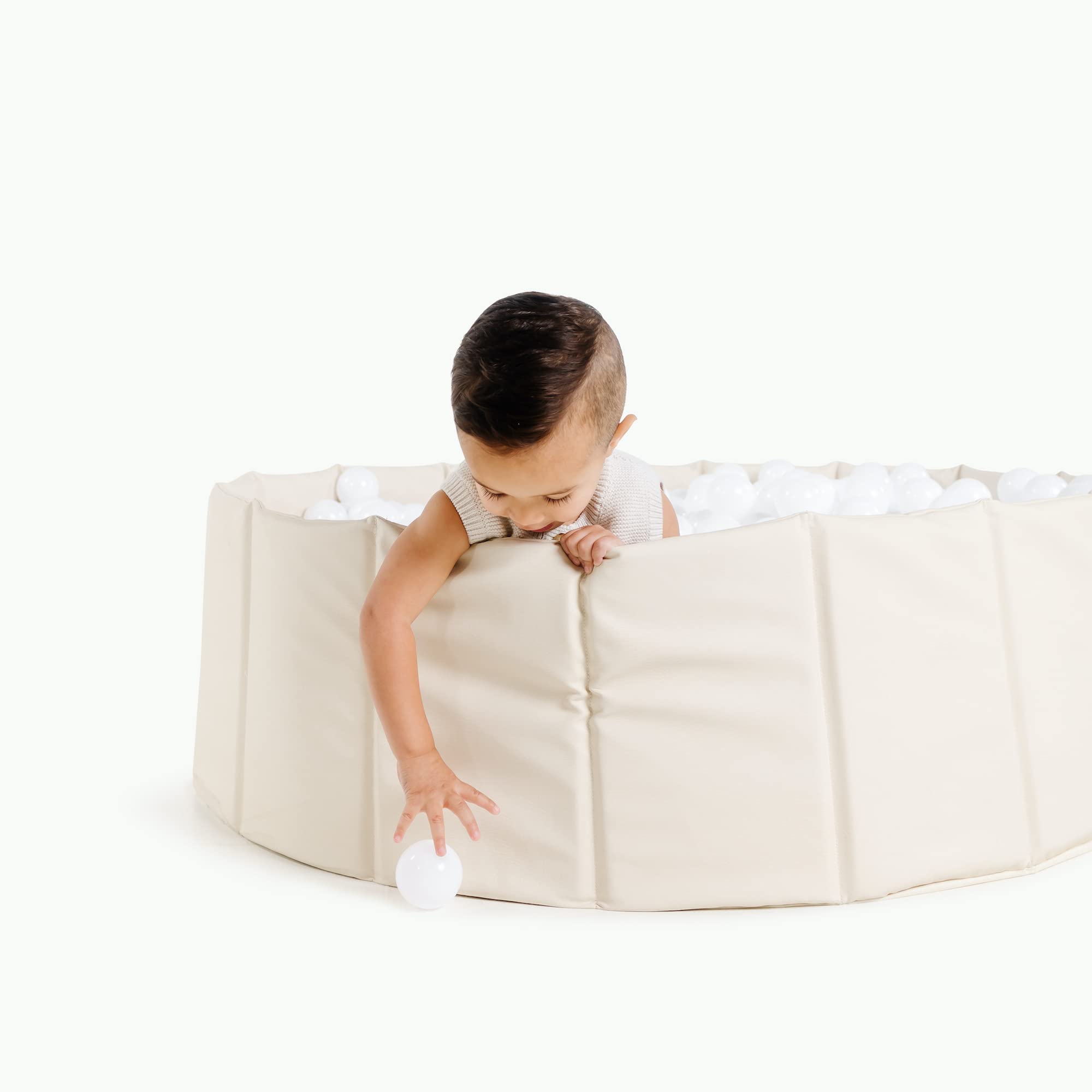 Gathre Portable Kids Ball Pit - Foldable & Wipeable Indoor/Outdoor Play Set for Toddlers and Babies - Water Resistant Leather Pop Up Ball Pool (41.5