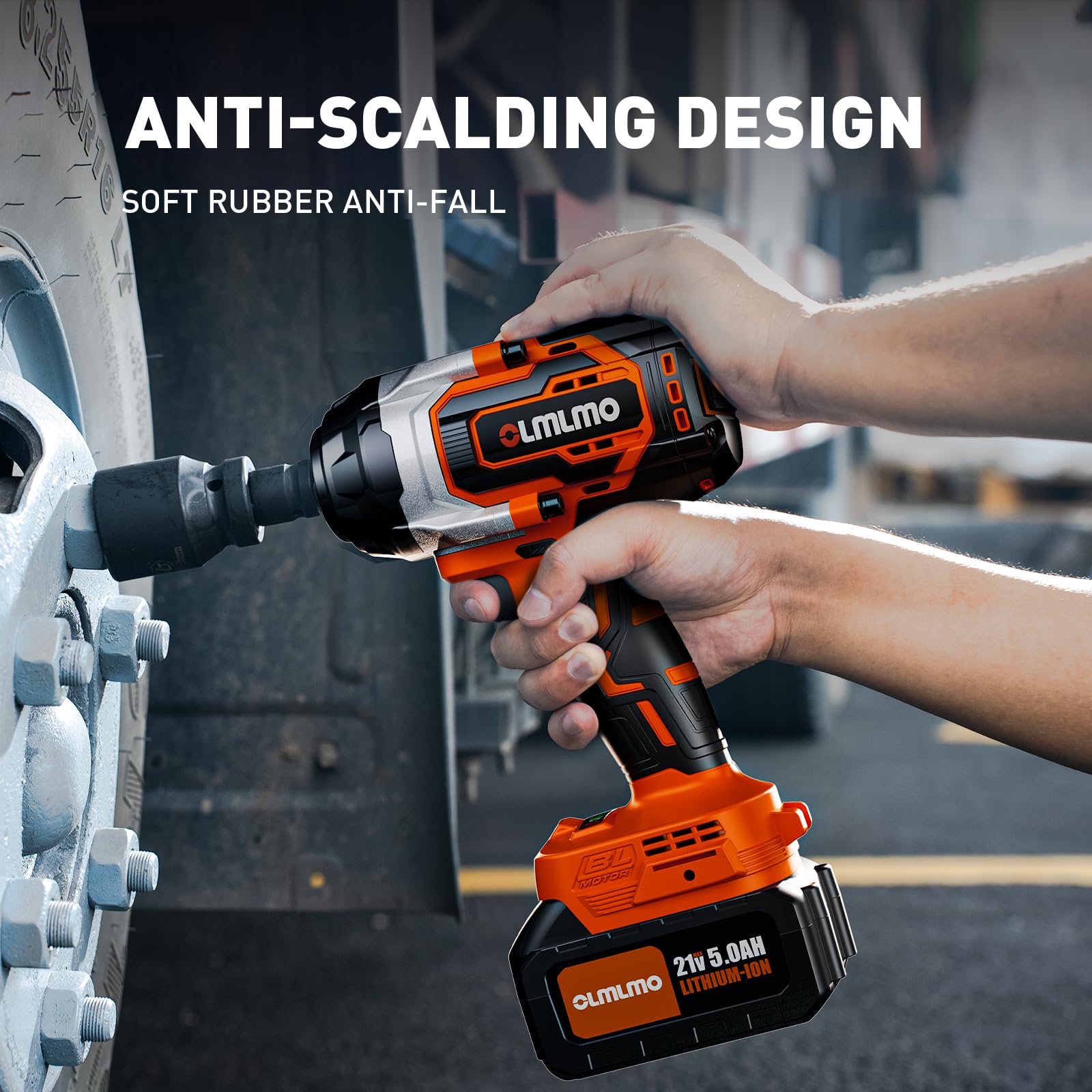 Brushless Cordless Impact Wrench 1/2 Inch - 800Ft-lbs High Torque, 2x5000mAh Batteries, 4-Speed Trigger & Fast Charger with 4 Sockets & Tool Box - Perfect for Automotive Repairs, Construction & DIY Projects