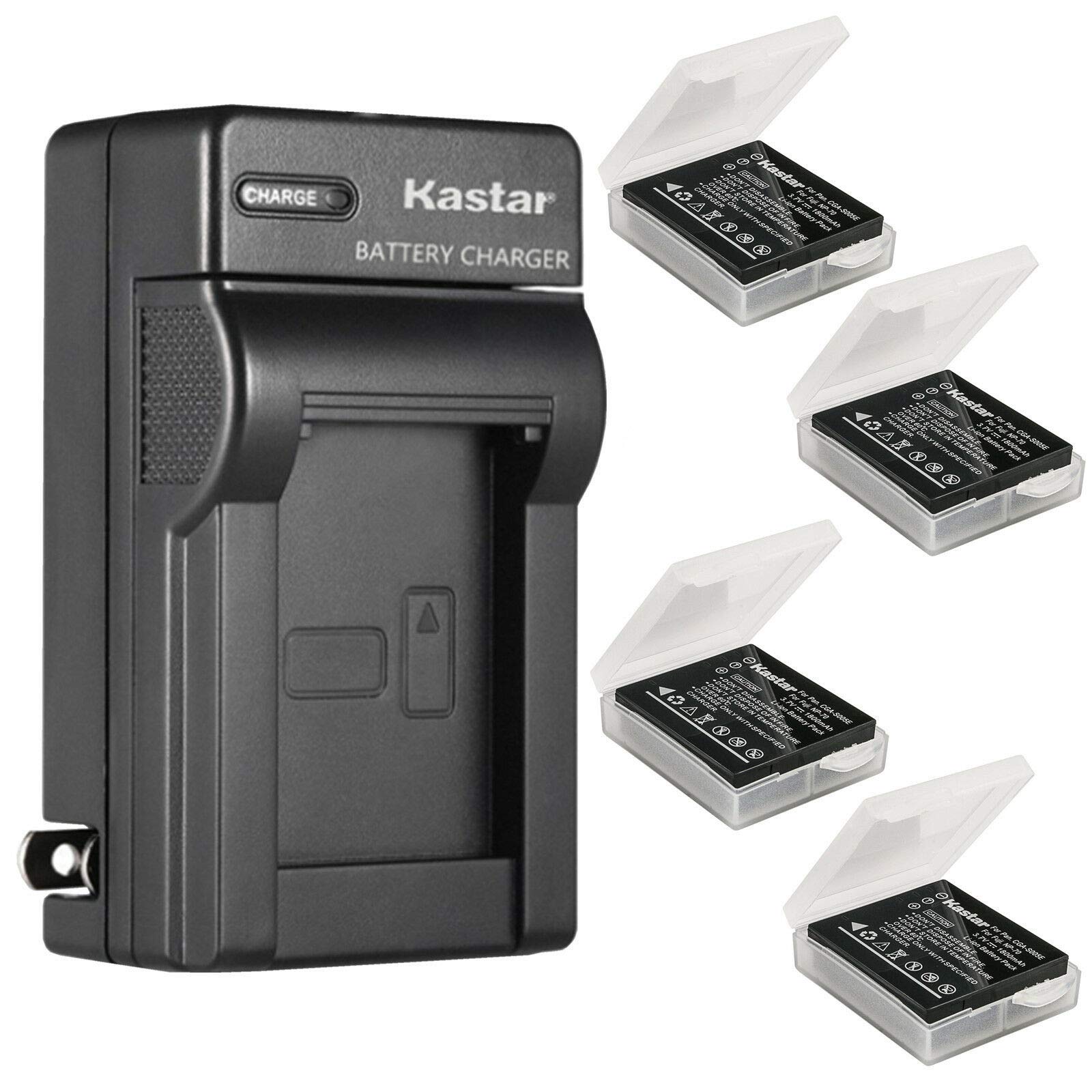 Kastar 4-Pack D-Li106 Battery & AC Wall Charger Replacement for Pentax MX-1, X90 Digital Cameras - Perfect for Travel Photography & Outdoor Shooting