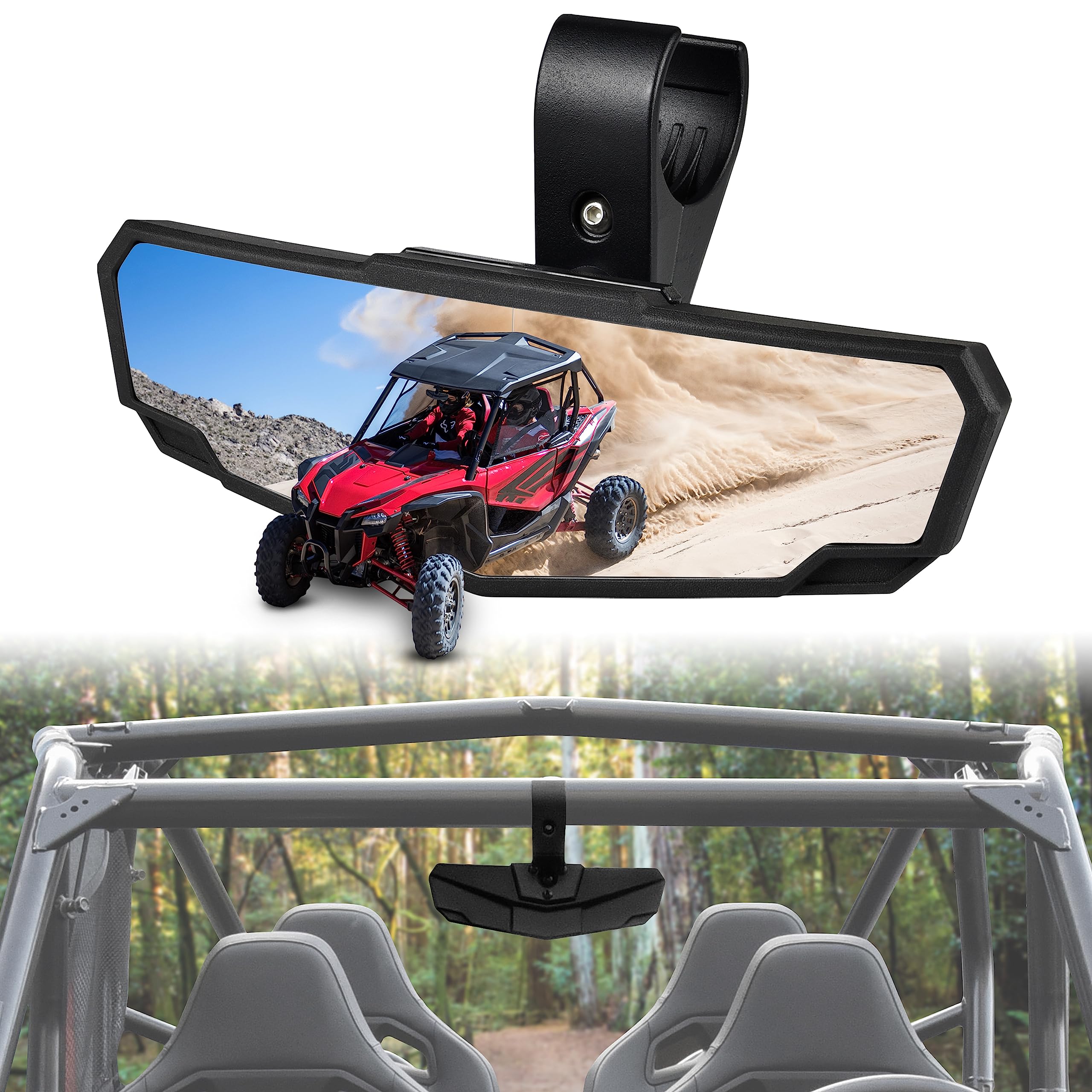 Premium Convex Center Rear View Mirror for Honda Talon 1000X 1000R 1000X4 (2019-2024) - SAUTVS Wide Angle Rearview Mirror Accessories for Enhanced Off-Road Visibility & Safety