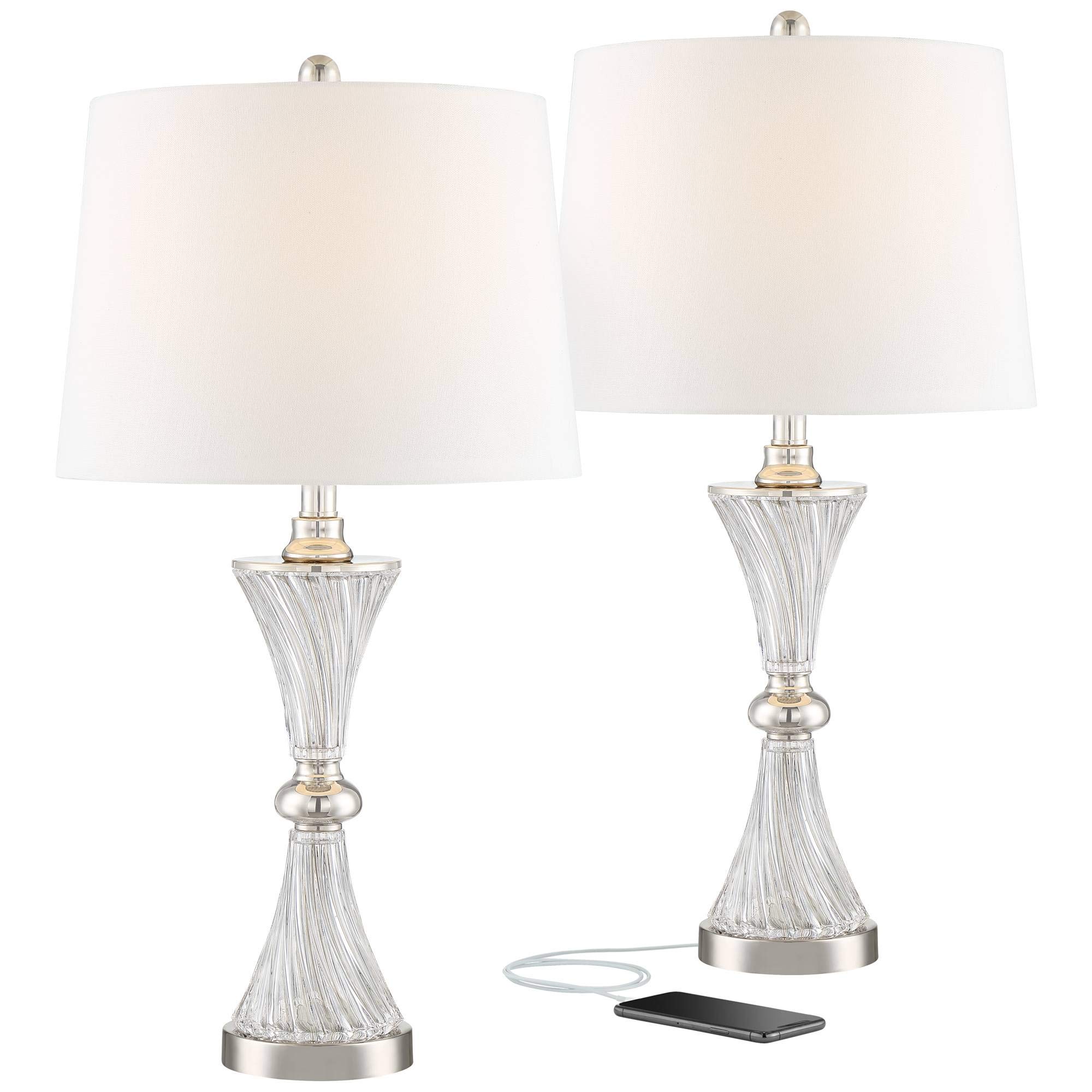 Regency Hill Luca Modern Table Lamps Set of 2 - 25.5