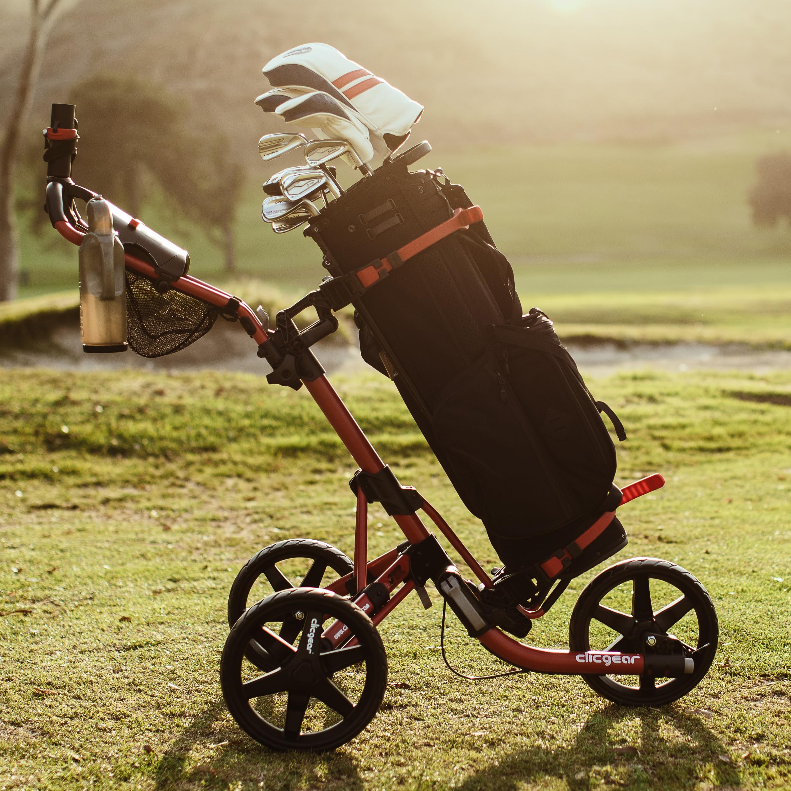 Clicgear Model 4.0 3-Wheel Golf Push Cart - Lightweight Foldable Walking Golf Trolley for Men & Women | Perfect for Golf Courses, Driving Range & Outdoor Practice