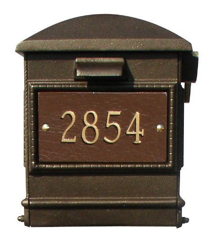 Ornate Bronze Mailbox with Solar Light, Post Mount & 3 Address Plates - Perfect for Front Yard, Garden, and Driveway Decoration